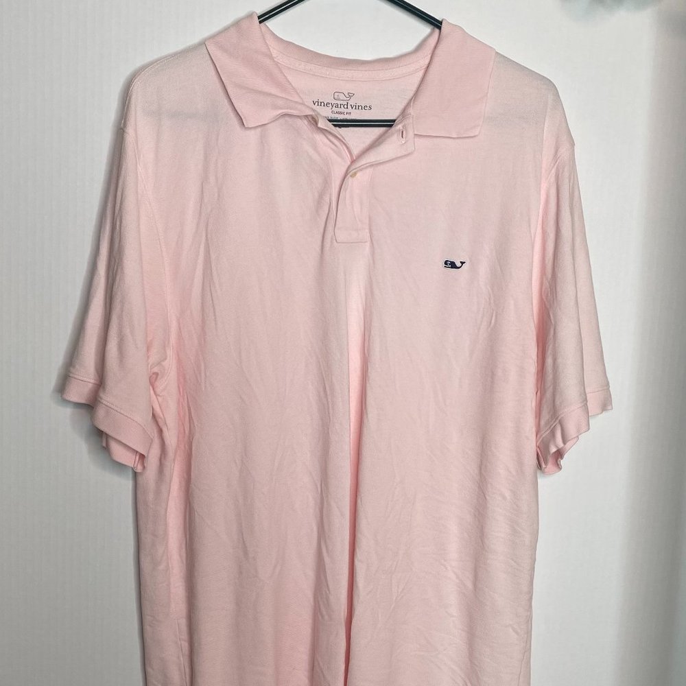 Vineyard Vines Polo Shirt Mens Large Pink Cotton Short Sleeve Casual